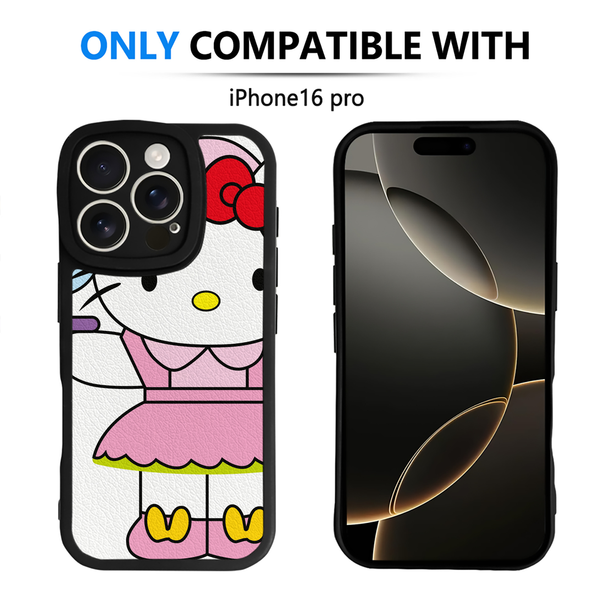 （画像用） Hello Kitty ハローキティ 【iPhone 16シリーズ対応】シリコンスマホケース（レザー調） 材質：シリコン